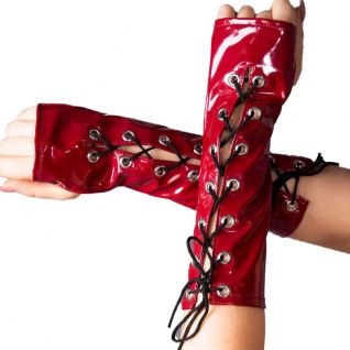 mitaines femme vinyle bordeaux lacets mode tendance hiver