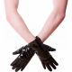 Gants courts en vinyle noir, accessoire fétiche pour un look sexy et audacieux.