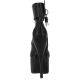 Bottines femme en latex noir, talon aiguille et plateforme
