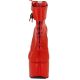 Élégantes bottines femme à plateforme en latex rouge verni
