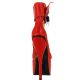 Bottines fétichistes plateforme haute en latex rouge brillant