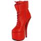Bottines fétichistes plateforme latex rouge