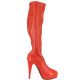 Bottes femme sexy en latex rouge verni, talons aiguilles vertigineux