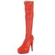 Chaussures féminines en latex rouge, talons hauts aiguilles
