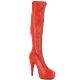 Bottes femme sexy en latex rouge verni, talons aiguilles vertigineux