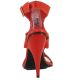Chaussures féminines sexy : sandales en latex rouge à talon haut stiletto