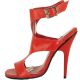 Chaussure féminine talon haut rouge en latex