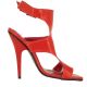 Chaussure féminine talon haut rouge en latex