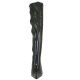 Botte gothique femme, talon stiletto, latex noir mat