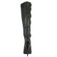Chaussure exotique femme, botte haute en latex noir