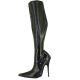 Botte haute noire en latex à talon aiguille