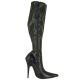 Chaussure femme élégante, botte en latex noir à talon