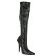 Chaussure avant-gardiste, botte en latex noir pour un look audacieux