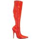 Bottes sexy en latex rouge à talons hauts