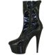 Chaussures plateforme femme en latex noir