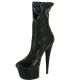Bottes plateforme fetish femme en latex noir