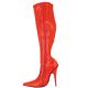 Botte en latex rouge à talon aiguille