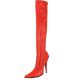 Botte en latex rouge, accessoire de mode fétichiste