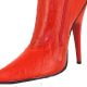 Botte en latex rouge verni, talon stiletto