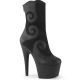 bottines plateforme noires Pleaser, motif arabesque, chaussures femme sexy, talon haut