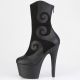 bottines plateforme noires Pleaser, motif arabesque, chaussures femme sexy, talon haut