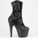 talons hauts vertigineux des bottines plateforme noires Pleaser, chaussures pour soirée