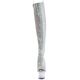 Cuissardes femme argentées Pleaser - Talon plateforme, bout ouvert, paillettes