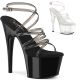 sandales plateforme noires, chaussures femme, sexy, Pleaser