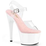 Sandales plateforme blanche et rose
