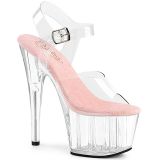 Sandale rose plateforme transparente