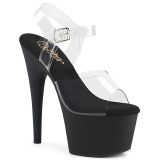 Sandale transparente plateforme noire