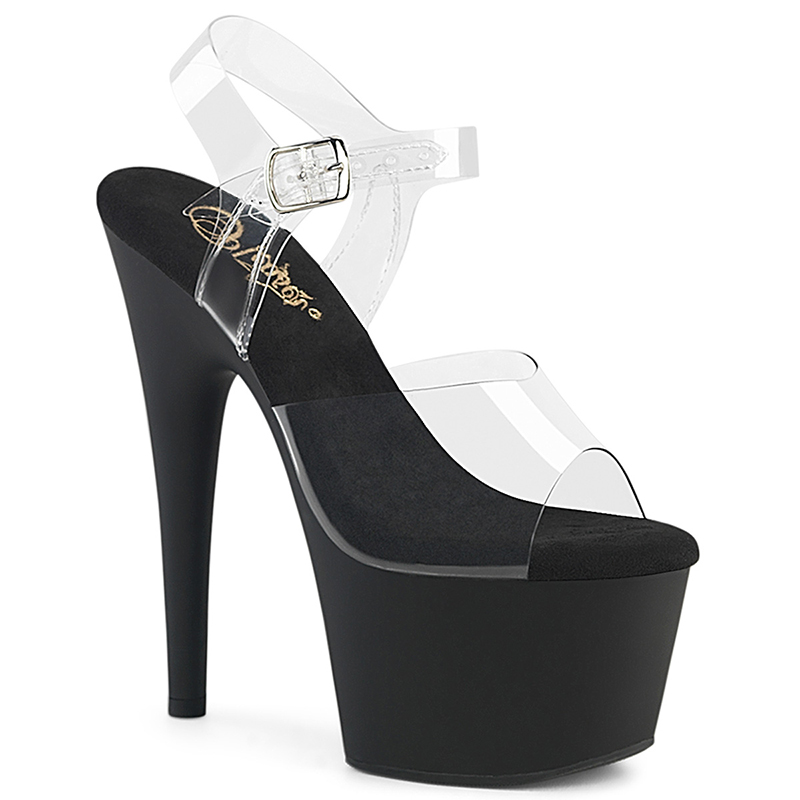 Sandale transparente plateforme noire - Pointure : 46 - Pleaser - Modalova