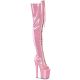 Cuissardes plateforme Pleaser, modèle à lacets, couleur rose