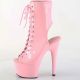 Bottines bout ouvert rose - plateforme XXL, laçage sexy - idéales pour le pole dance.