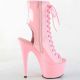 Bottines bout ouvert rose - plateforme XXL, laçage sexy - idéales pour le pole dance.