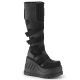Bottes plateforme vegan noir Demonia Cult, vue de face