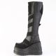 Bottes plateforme vegan noir Demonia Cult, vue de face
