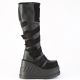 Bottes plateforme vegan noir Demonia Cult, vue de face