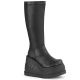 Bottes compensées vegan noires DemoniaCult