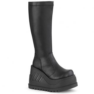 Bottes compensées vegan noires DemoniaCult