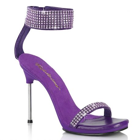sandales femme à talon aiguille violet