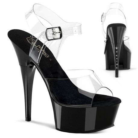 Sandales transparentes Pleaser, vue de face captiva-608