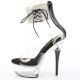 Sandales de soirée à talons hauts et plateforme argentées