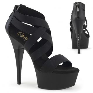 Sandales à talons hauts noires avec strass - Pleaser