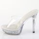 Mules transparentes femme avec talon fin et strass COCKTAIL-501RSI