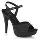 Sandales femme noires en faux cuir avec talon fin et bride croisée