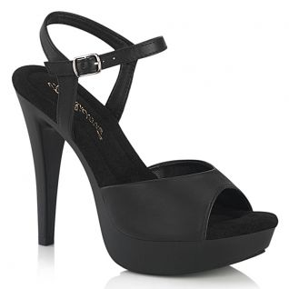 Sandales femme noires en faux cuir avec talon fin et bride croisée