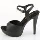 Sandales femme noires en faux cuir avec talon fin et bride croisée