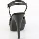 Sandales femme noires en faux cuir avec talon fin et bride croisée