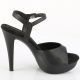 Sandales femme noires en faux cuir avec talon fin et bride croisée
